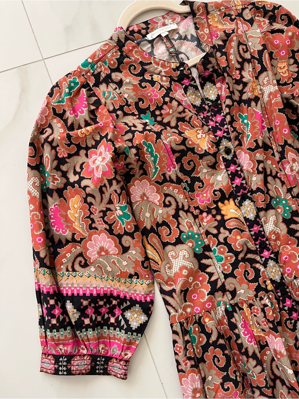 Love the label Floral Midi Dress with Pink and Black Paisley Print size M - Picture 9 of 14